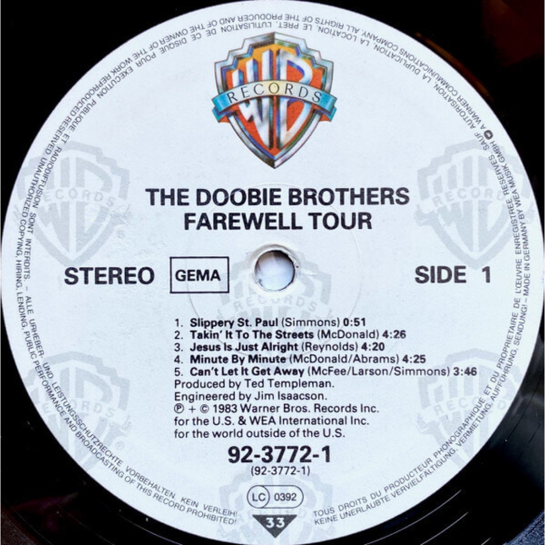 The Doobie Brothers Farewell Tour 1983 I Plak Sesi